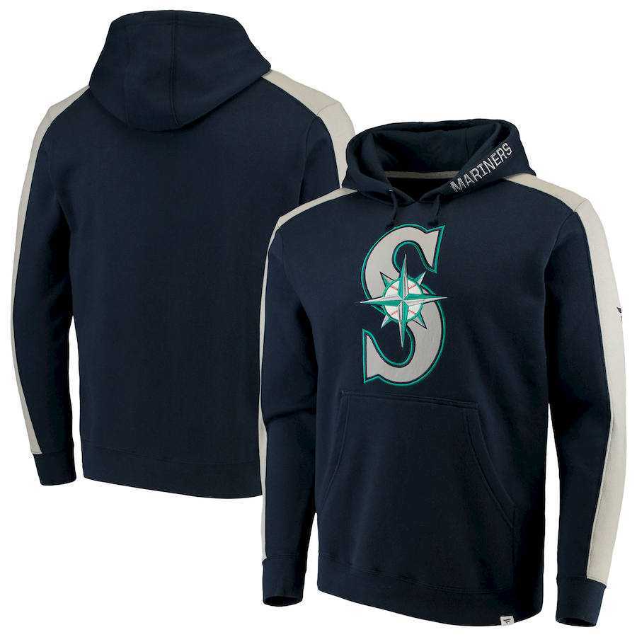 Men's Seattle Mariners Fanatics Branded Iconic Fleece Pullover Hoodie Navy & Gray,We sell and wholesale Men's Seattle Mariners Fanatics Branded Iconic Fleece Pullover Hoodie Navy & Gray on line form chian!